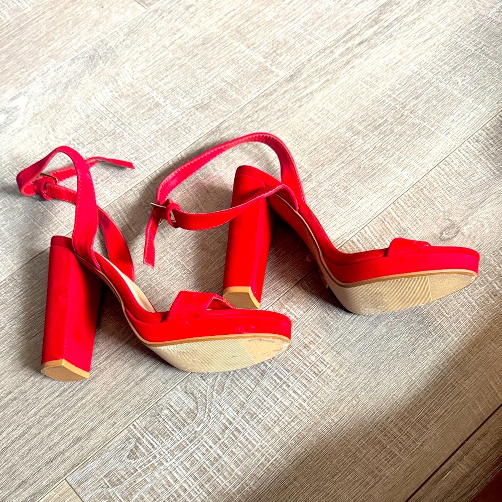 Charlotte Russe Vibrant Red Block Heels